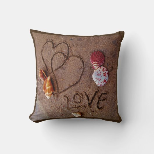 coquilles & Amour sur la plage coussin de mariage  (Recto)