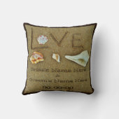 coquilles & Amour sur la plage coussin de mariage  (Verso)