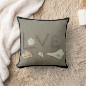 coquilles & coeur sur la plage coussin de mariage  (Couverture)