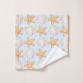 Coquilles d'aquarelle et serviette de bain d'étoil (Gant de toilette)