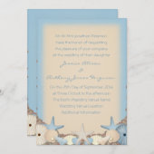 Coquilles de plage de faire-part de mariage de (Devant / Derrière)