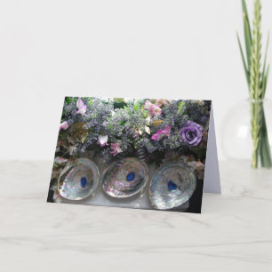 Coquilles et fleurs - carte de remerciements