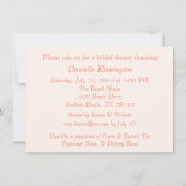 Coquilles et invitation de Fête de la mariée (Dos)