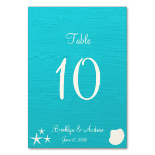 Coquilles Sur La Plage Mariage Cartes De Table Car