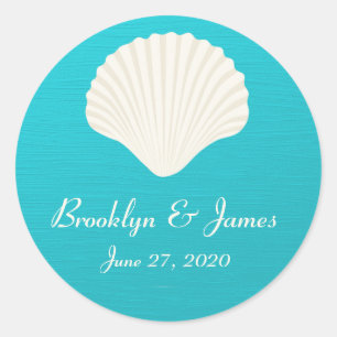 Coquilles Sur Stickers Mariage Plage