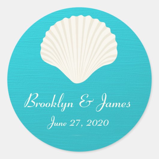 Coquilles Sur Stickers Mariage Plage (Devant)