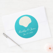 Coquilles Sur Stickers Mariage Plage (Enveloppe)