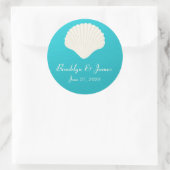 Coquilles Sur Stickers Mariage Plage (Sac)