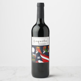 Coquito 3 koningen Puerto Rico Reyes Magos Wijn Etiket