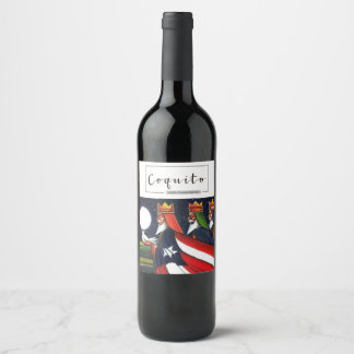 Coquito 3 koningen Puerto Rico Reyes Magos Wijn Etiket
