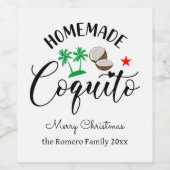 Coquito Arbres faits maison étiquette bouteille pe (Étiquettes simples)