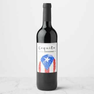 Coquito Boricua vingerafdruk Wijn Etiket