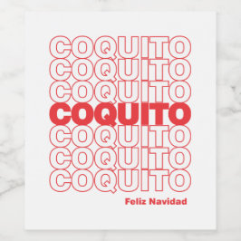 Coquito Christmas Feliz Navidad Wijn Etiket