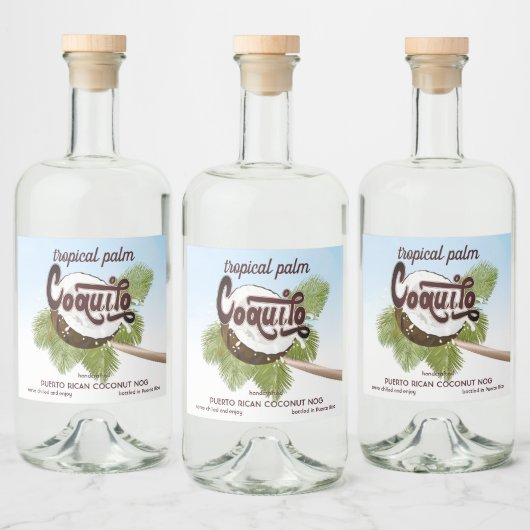 Coquito Coconut Étiquette de vin de fruits tropica (Bouteilles)