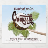 Coquito Coconut Étiquette de vin de fruits tropica (Étiquettes simples)