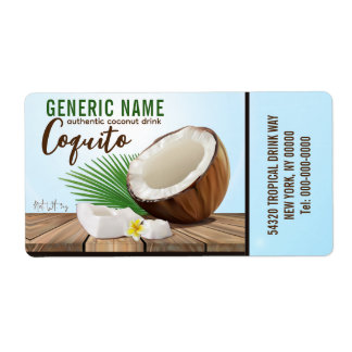 Coquito Coconut Tropical Fruit Etiket