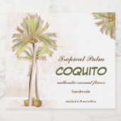 Coquito Coconut Tropical Palm Likeurfles Etiket (Enkel label)