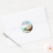 Coquito Coconut Tropical Ronde Sticker (Envelop)