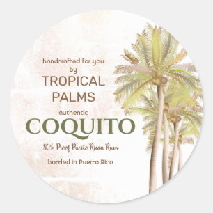 Coquito Coconut Tropische Fruit Ronde Sticker