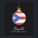 Coquito de noix de coco tropical Christmas Drink W<br><div class="desc">Étiquette vos bouteilles de noix de coco et de rhum coquito ce Noël. Le étiquette a le drapeau portoricain,  le bal de Noël et le saint.</div>