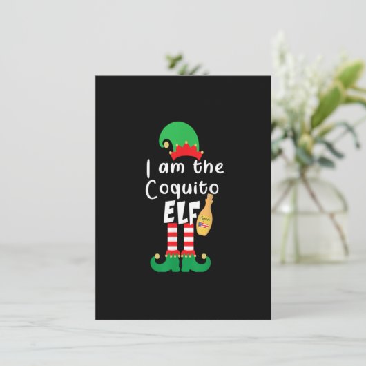 Coquito ELF Funny Puerto Rico Matching Kerstmis B Kaart (Staand voorkant)