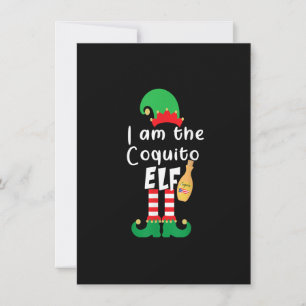 Coquito ELF Funny Puerto Rico Matching Kerstmis B Kaart