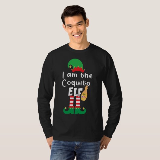 Coquito ELF Funny Puerto Rico Matching Kerstmis B T-shirt (Voorkant volledig)