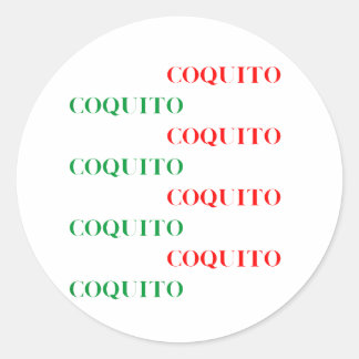 Coquito Green en Red Ronde Sticker