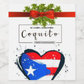 Coquito kerst wrap wijn etiket (Enkel label)