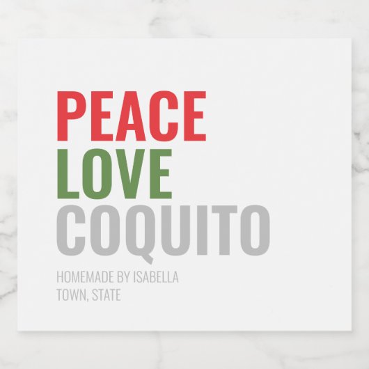 Coquito moderne Noël Boire Étiquette de vin (Étiquettes simples)