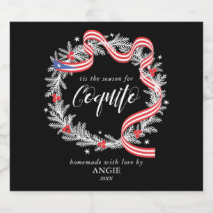 Coquito Noël Wreath Wine Étiquette