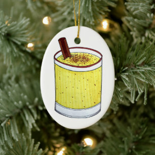 Coquito Puerto Rican Eggnog Drink Merry Kerstry Keramisch Ornament