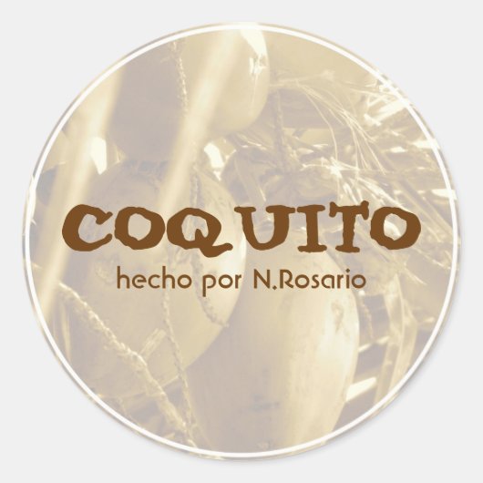 Coquito Puertorriqueño Ronde Sticker (Voorkant)