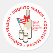 Coquito Season Bottle Label Small Personalize Text (Voorkant)