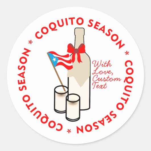 Coquito Season Bottle Label Small Personalize Text (Voorkant)