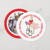 Coquito Seizoen Aangepaste tekst Cirkel Feestdagenkaart (Voorkant / Achterkant)