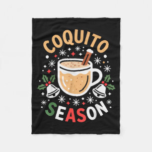 Coquito Seizoen Voor Feestdagenliefhebbers En Kers Fleece Deken