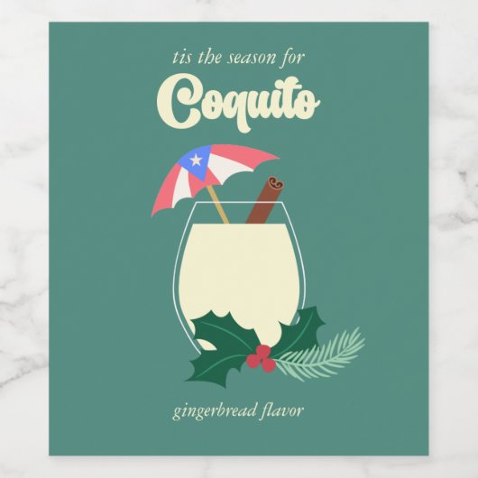 Coquito Seizoen Wijn Etiket (Enkel label)