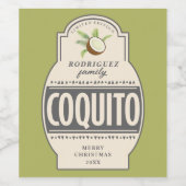 Coquito tropical Étiquette personnalisé (Étiquettes simples)