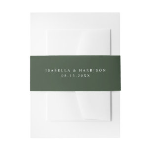 CORA Dark Forest Green Minimalist Tropical Beach Uitnodigingen Wikkel