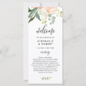 CORA Peach Floral Wedding Programme (Voorkant)