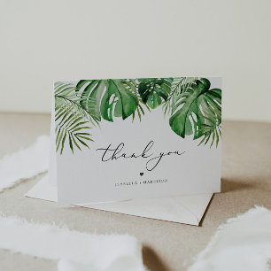 CORA Tropical Beach Palm Leaves Luau Thema Bedankkaart