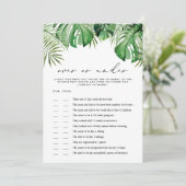 CORA Tropical sur sous Baby shower carte de jeu (Debout devant)