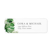 CORA Tropical Waterverf Palm Beach Retouradres Etiket (Voorkant)