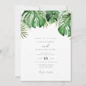 CORA Tropische Waterverf Palm Leaf Wedding Kaart (Voorkant)