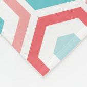 Coraal Blauwgroen Retro Geometric Patroon Fleece Deken (Hoek)