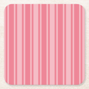 Coraalroze snoepjes strepen vierkante kartonnen onderzetter