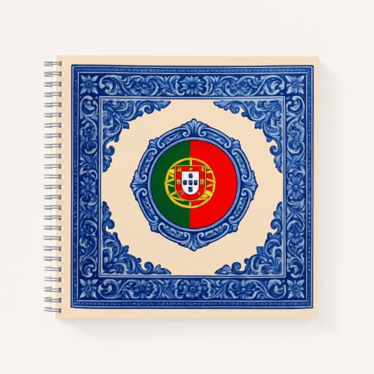 Coração Luso : Journal Carrelé avec Drapeau (Devant)
