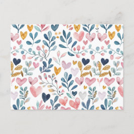 Corações em Aquarela Briefkaart