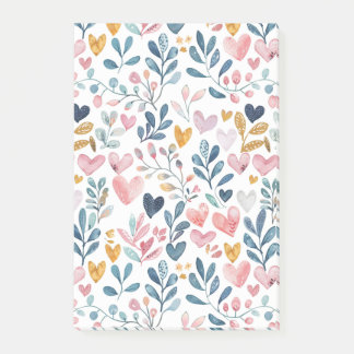 Corações em Aquarela Post-it® Notes